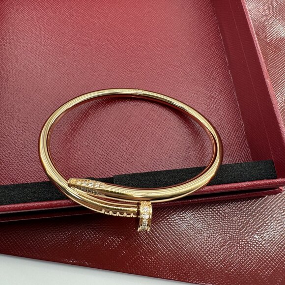 Cartier nail bracelet with diamonds, gold. - Picture 6 of 8